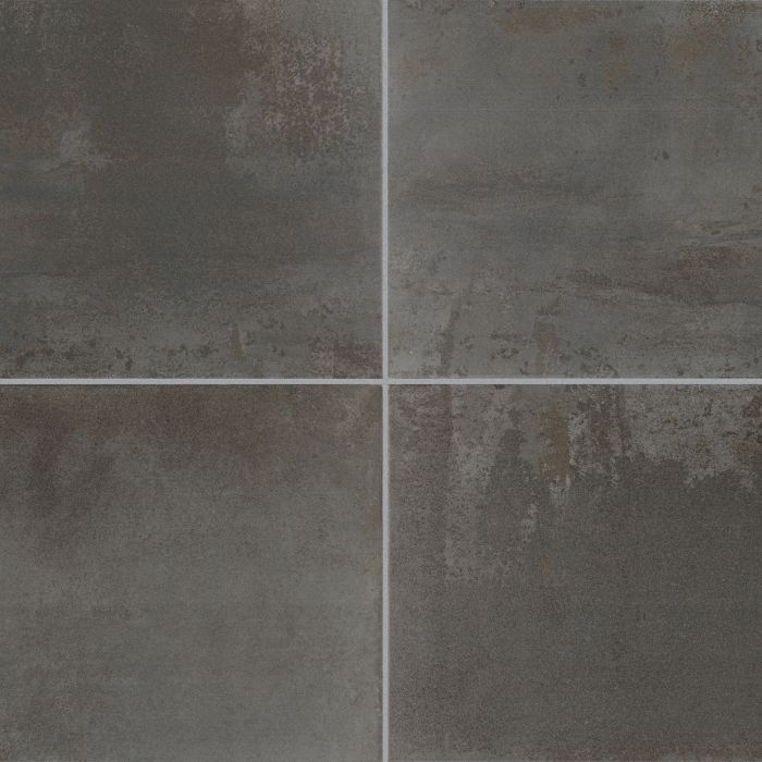 Contemporary Metallic Finish Flooring - 24x24 Iron Square Tile - Home Decor.