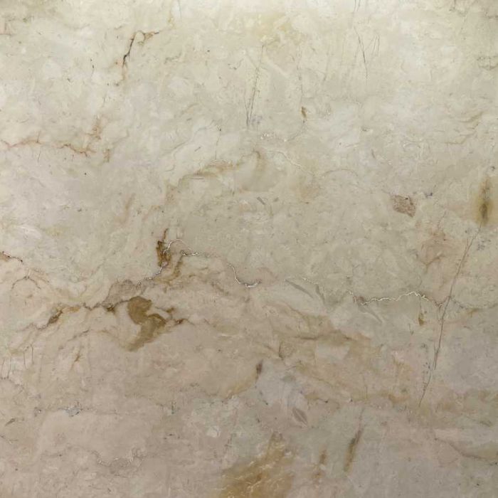Close-up of 12x12 Rosa Cream Beige Marble Tile: Subtle veined, creamy beige marble with a polished finish, perfect for sophisticated indoor spaces.