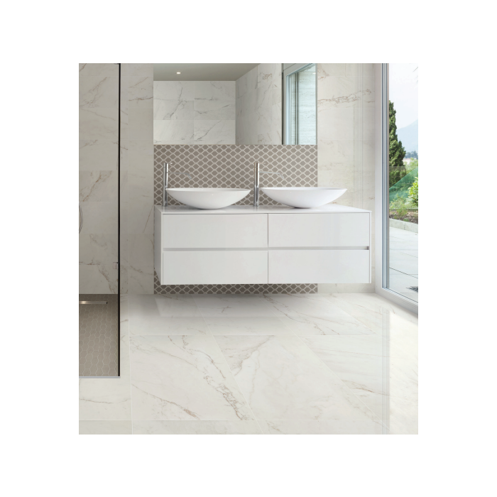 24 x 48 inches Beautiful White & Gray Porcelain TILE
