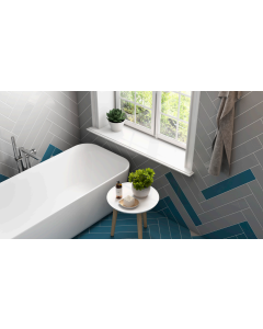 Luzerngreen olive green premium tile on bathroom shower wall, 50x250