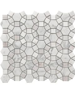 ceramic wall tile -136-Rye-Kaleidoscope-300 x 300 mm ( 12" x 12" ) pristine white premium tile on bathroom shower wall, 12x12