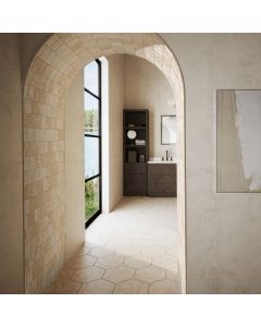 Mediterranean Ivory, Square, 4X4, Tumbled travertine 