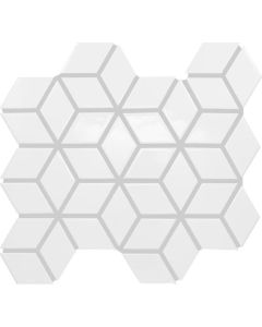 Arctic White 3D Cube modern grey premium tile on bathroom shower wall, 12x12
