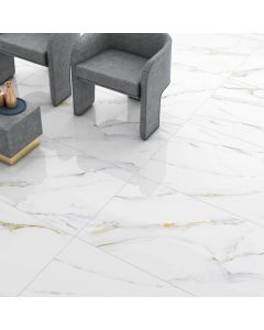 CARARRA NUEV beautiful white & gray premium tile on bathroom shower wall, 24x47