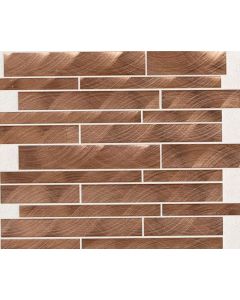 Copper Random Interlocking warm brown premium tile on bathroom shower wall, 12x12