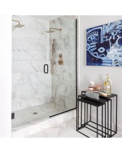 Diamond Rectangle pristine white premium tile on bathroom shower wall, 300x600