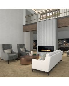 Salt Rectangle Plateau natural beige premium tile on bathroom shower wall, 300x600