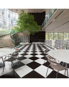 Black Rectangle rich black premium tile on bathroom shower wall, 300x600