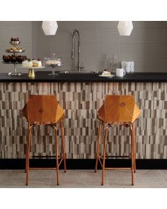 Natural Grey Square storm grey premium tile on bathroom shower wall, 24x24