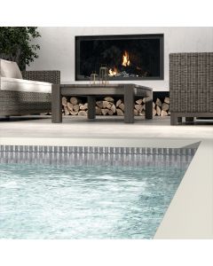 Wisp Blend Accordion modern grey premium tile on bathroom shower wall, 12x12