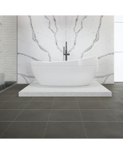 Nebula Rectangle beautiful dark grey premium tile on bathroom shower wall, 300x600