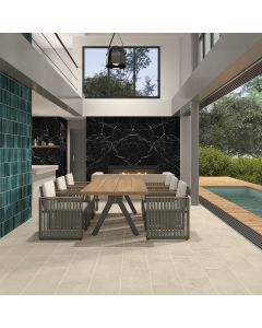 Hero Rectangle slate grey premium tile on bathroom shower wall, 300x600