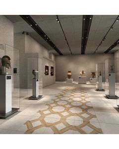 Artistic Grey Trellis Square Interwoven charcoal grey premium tile on bathroom shower wall, 24x24