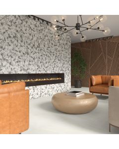 Calypso Picket clean white premium picket tile on bathroom shower wall, 2x12