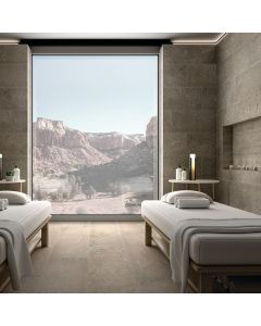 Quest Hexagon Deco clean white premium hexagon tile on bathroom shower wall, 24x24