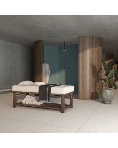 Frost Square snow white premium tile on bathroom shower wall, 31x31