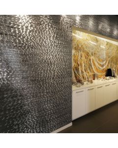 Steel Random Interlocking beautiful dark grey premium tile on bathroom shower wall, 12x12