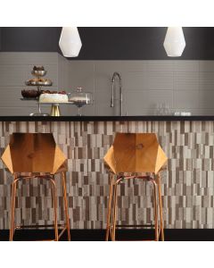 Grey Mix Rectangle Block sophisticated grey premium tile on bathroom shower wall, 300x600