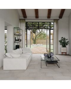 Illuminate Rectangle clean white premium tile on bathroom shower wall, 300x600