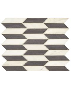Castellina Stone Mosaics 376 White And Midnight Gray Neo Arrow CT62 White & Gray mosaic mosaic tile, beautiful white & gray,
