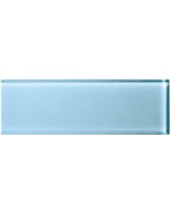 Color Appeal - C109 - Powder - Rectangle - 2X8, 3X6, 4X12 - Glossy sky blue mosaic tile on bathroom shower wall, 2x8