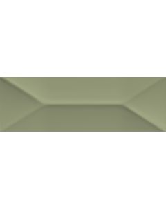 Chronos Rectangle Wave jade green premium tile on bathroom shower wall, 100x300