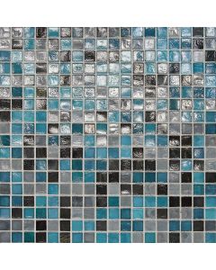 Rio Straight Joint azure blue premium tile on bathroom shower wall, 12x12