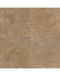 Travertine - T311 - Noce - Square - 18X18 - Honed beautiful gold natural stone tile on bathroom shower wall, 457x457