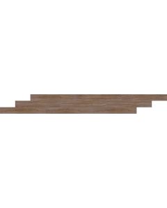 Cinnamon Plank walnut brown modern porcelain tile on bathroom shower wall, 7x47