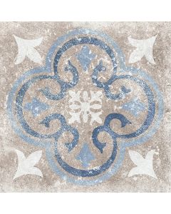 Creativo 258 Siena Blue Square Deco B CV46 Blue ocean blue porcelain tile tile on bathroom shower wall, 12x12