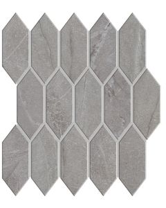 Marble Obsession 163 Grigio Picket MB22 Gray contemporary gray porcelain tile picket tile on bathroom shower wall, 2x9