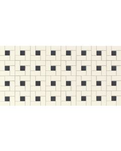 Unglazed Mosaics - 0A20 - Biscuit/Black Dot - Windmill - 1X2 - Matte mosaic mosaic tile, beautiful black & white, 1x2