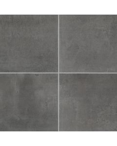 Titanium Square modern grey premium tile on bathroom shower wall, 24x24