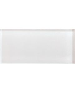 Color Appeal - C101 - Pearl - Rectangle - 3X6 - Glossy crisp white mosaic tile on bathroom shower wall, 3x6