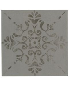 Moroccan Concrete 714 Aziza - Gray Square Aziza MC61 Gray silver gray porcelain tile tile on bathroom shower wall, 8x8