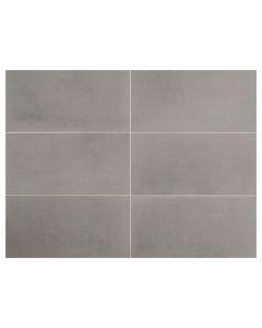 Moroccan Concrete 707 Gray Rectangle MC52 Gray pewter gray porcelain tile tile on bathroom shower wall, 300x600