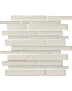 Taupe Random Linear beautiful taupe premium tile on bathroom shower wall, 12x12