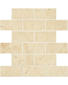 Mirasol - ML71 - Crema Laila Brick - Joint - 2X4 - Matte cream beige porcelain tile tile on bathroom shower wall, 2x4