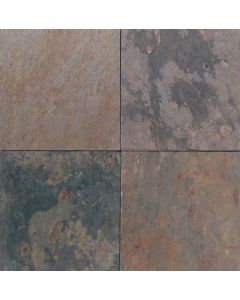 Slate - S771 - Indian Multicolor - Square - 12X12  - Natural Cleft natural stone tile, rainbow pattern, 12x12