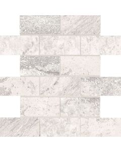 Laurel Heights - LH98 - Gray Summit Brick - Joint - 2X4 - Matte refined gray porcelain tile tile on bathroom shower wall, 2x4