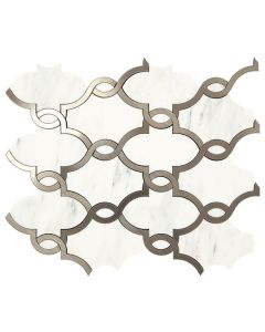 Castellina Stone Mosaics 372 White And Steel Basilica CT61 Gray mosaic mosaic tile, contemporary gray, 12x12