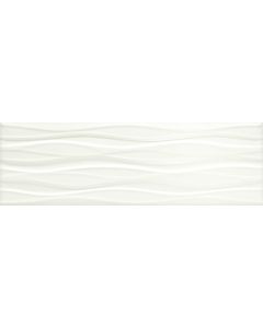 Visual Impressions - VI10 - White Rectangle - Wave - 8X24 - Matte glazed ceramic tile, crisp white, 8x24