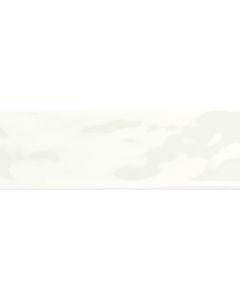 Santorini Rectangle Undulated snow white premium tile on bathroom shower wall, 100x300