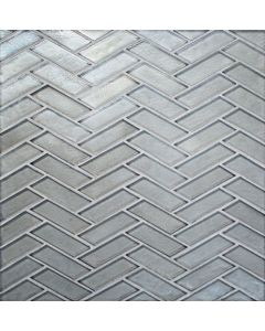 Silverlight Herringbone beautiful silver premium herringbone tile on bathroom shower wall, 12x12