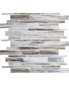 Surf Rock Random Interlocking modern grey premium tile on bathroom shower wall, 12x12