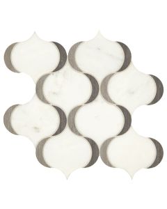 Castellina Stone Mosaics 377 White And Midnight Gray Modern Arabesque CT66 White & Gray mosaic mosaic tile, beautiful white &