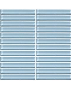 Blue Lagoon Straight Joint azure blue premium tile on bathroom shower wall, 1x1