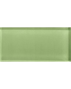 Color Appeal - C111 - Grasshopper - Rectangle - 3X6 - Glossy beautiful lime green mosaic tile on bathroom shower wall, 3x6