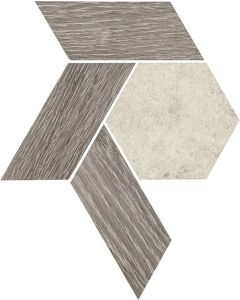 Historic Limestone - HS14 - Tradition Blend Hexagon - Hex - 12X10 - Matte porcelain tile hexagon tile, chocolate brown, 300x2