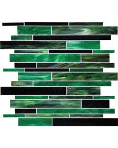 Emerald City Random Interlocking emerald green premium tile on bathroom shower wall, 12x12